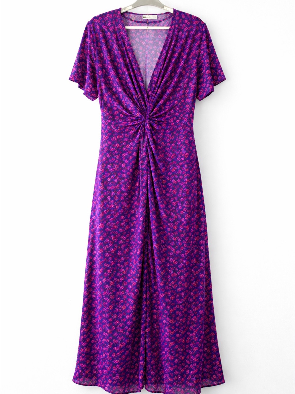Prabal Gurung Floral Print Designer Dress Purple Pink Size 16